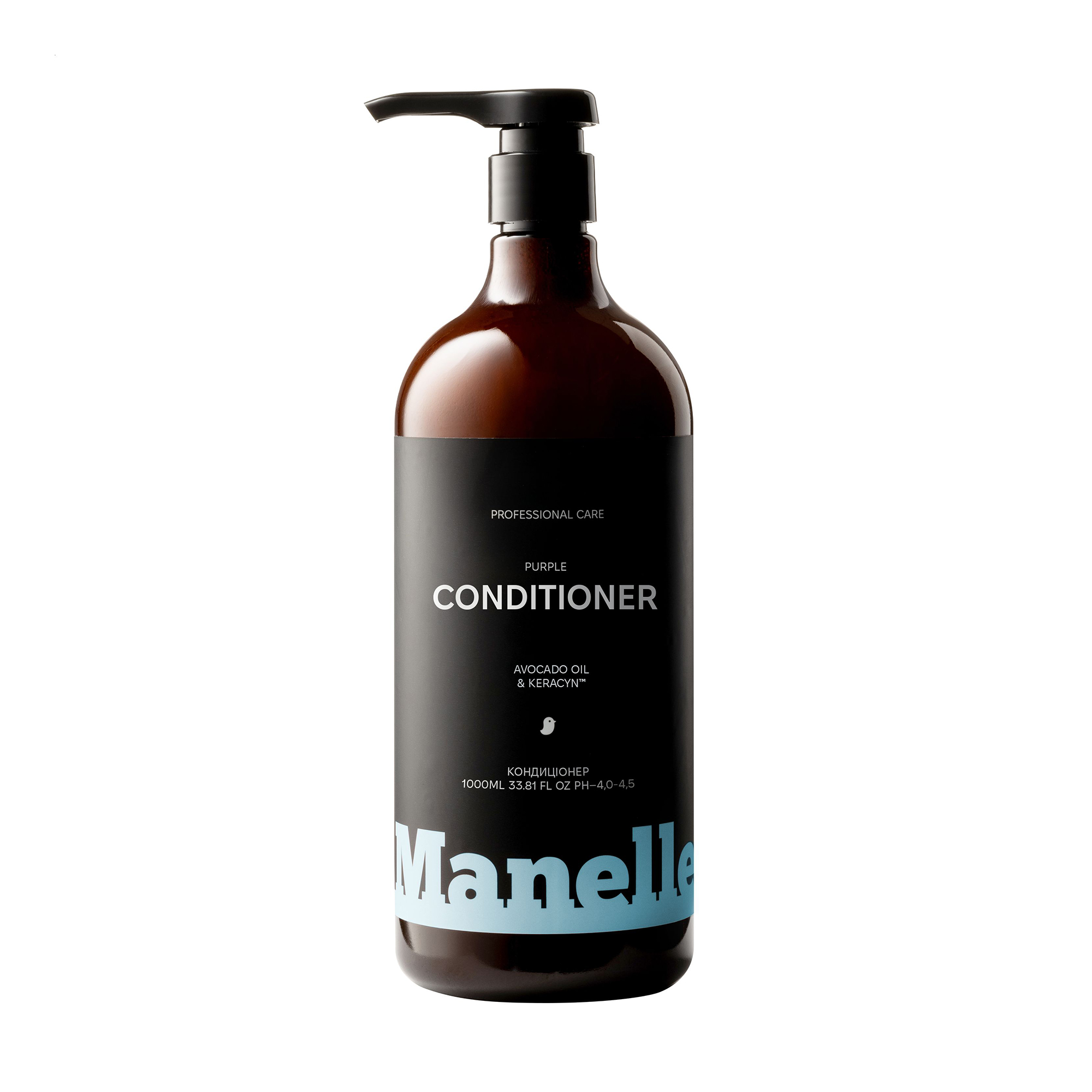 Тонувальний кондиціонер Manelle Professional Care Avocado Oil &amp; Keracyn Conditioner для нейтралізації жовтизни світлого волосся, 1 л